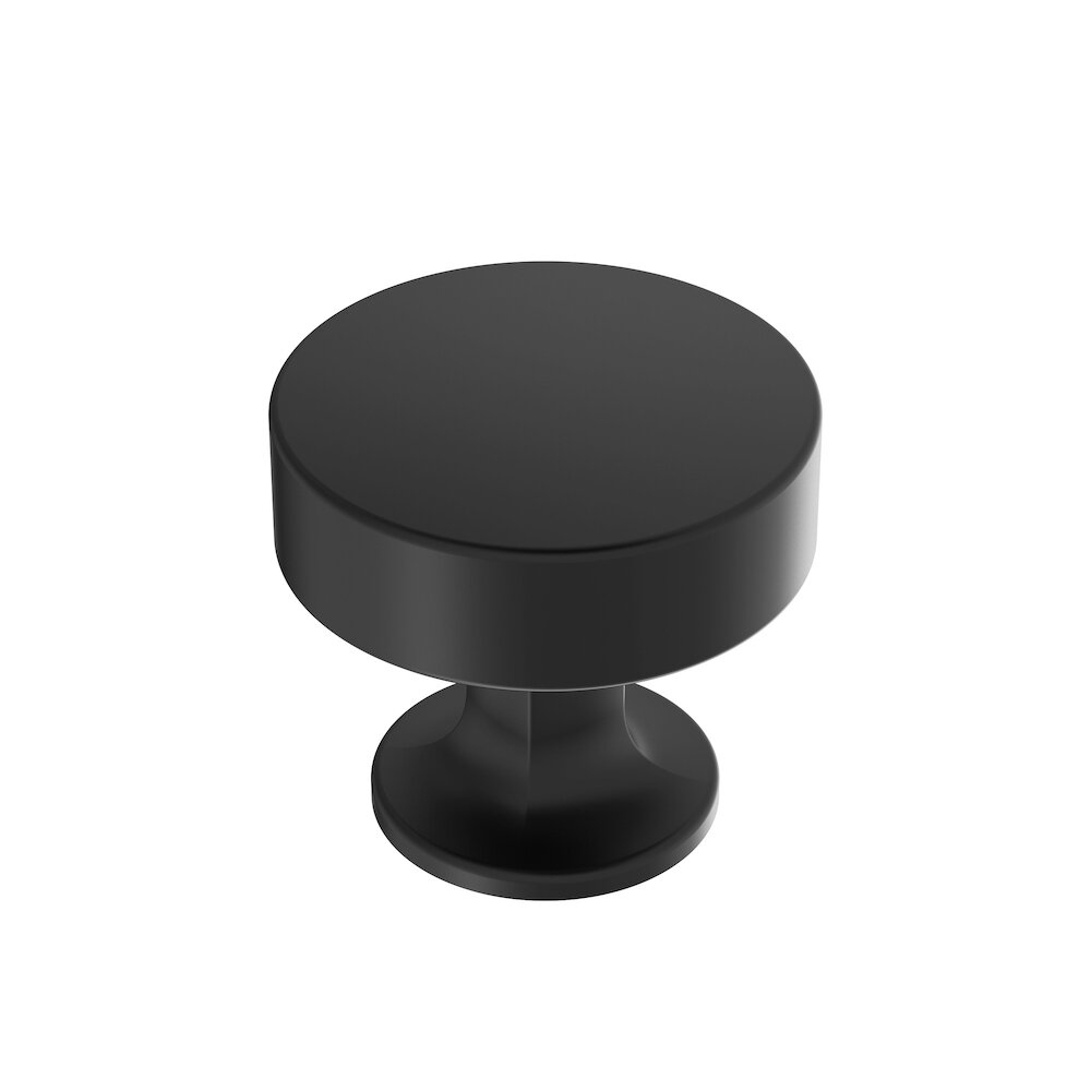 1-5/16 in (34 mm) Diameter Round Cabinet Knob in Matte Black
