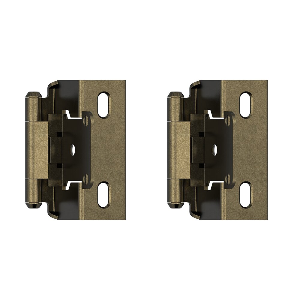 1/2" (13 mm) Overlay Self Closing Full Wrap Cabinet Hinge (Pair) in Burnished Brass