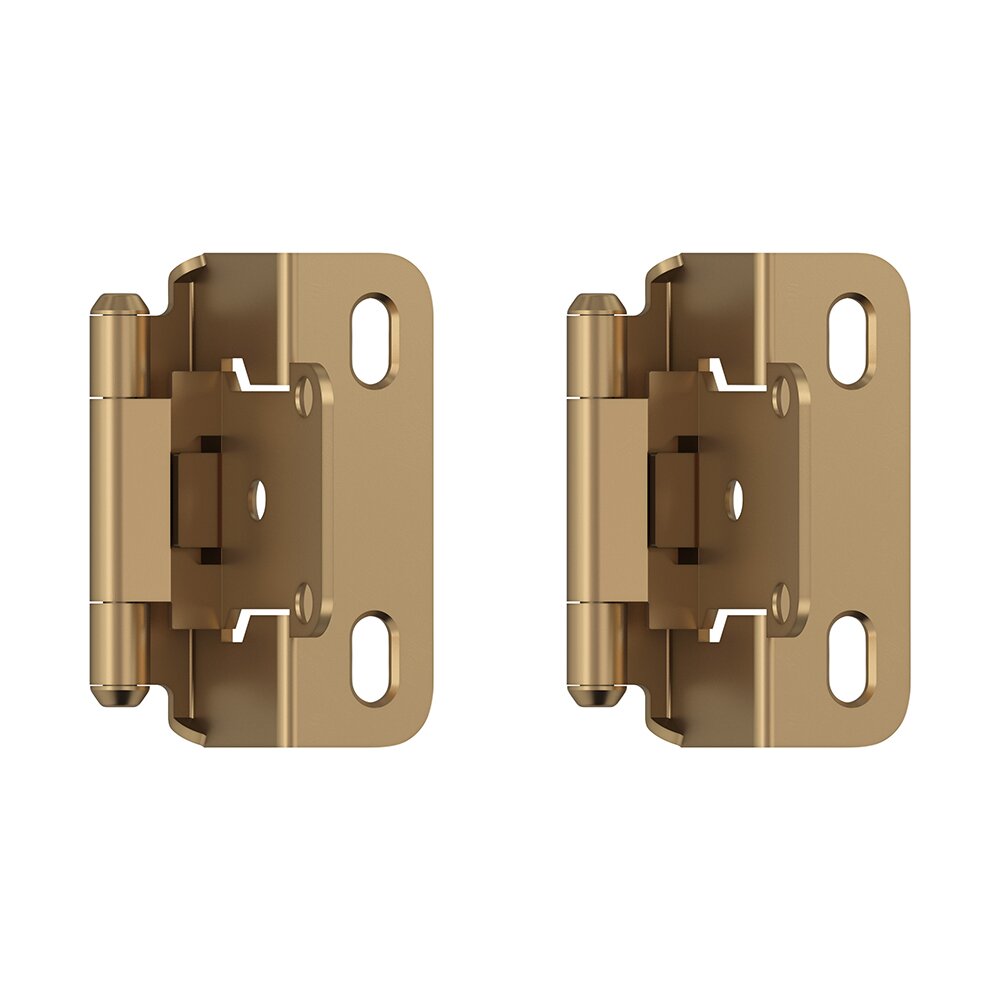 1/2" (13 mm) Overlay Self Closing Partial Wrap Cabinet Hinge (Pair) in Champagne Bronze