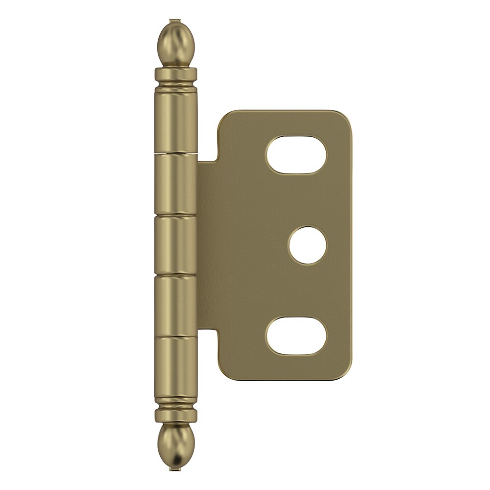 3/4" (19 mm) Door Thickness Full Inset Partial Wrap Ball Tip Cabinet Hinge (Single) in Golden Champagne
