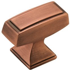 1 1/2" Rectangle Knob in Brushed Copper