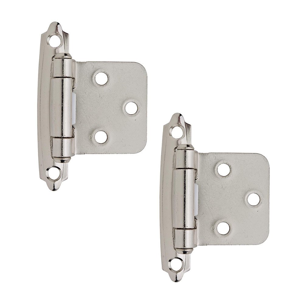 Self Closing Face Mount Variable Overlay Hinge (Pair) in Polished Chrome