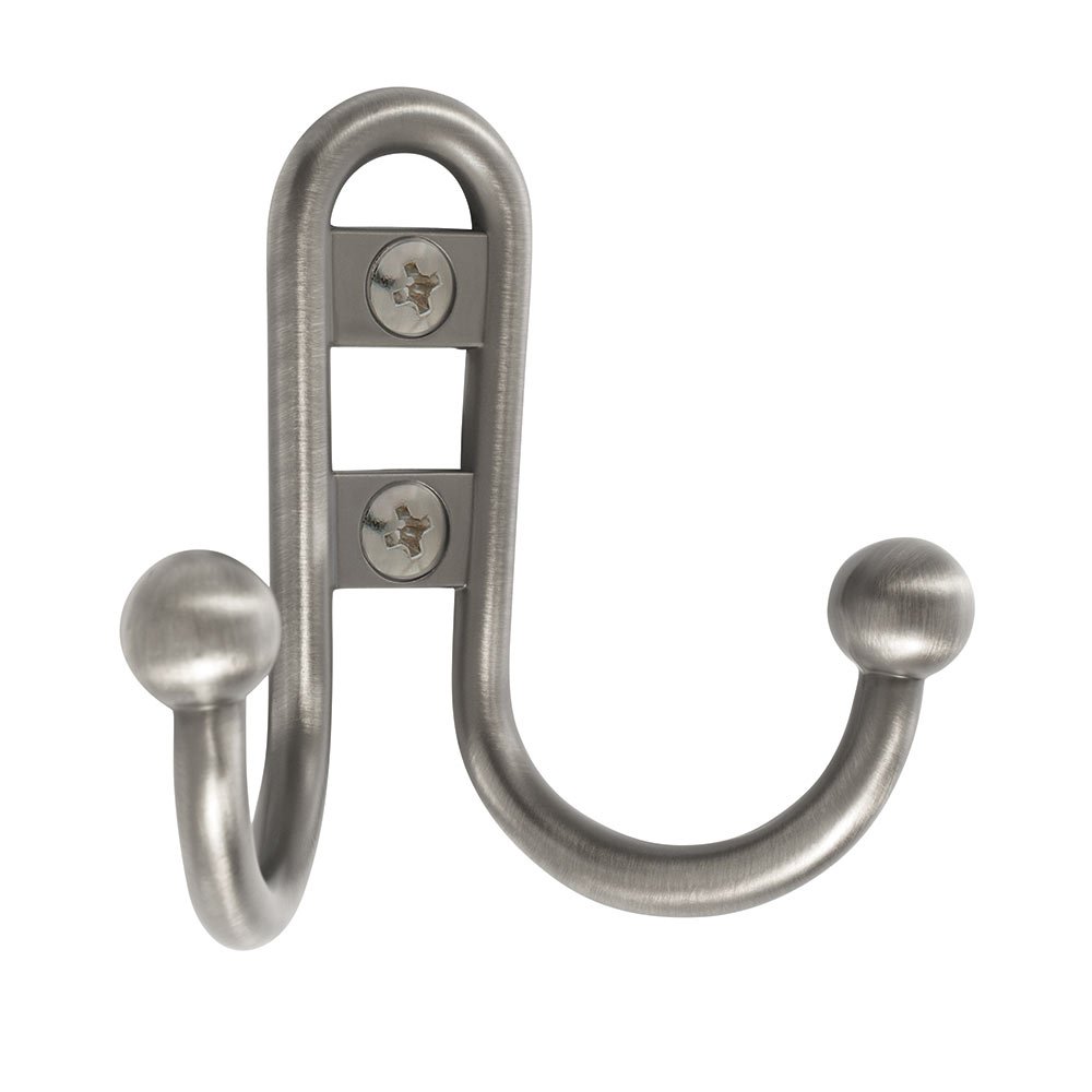 Double Prong Robe Hook in Antique Silver