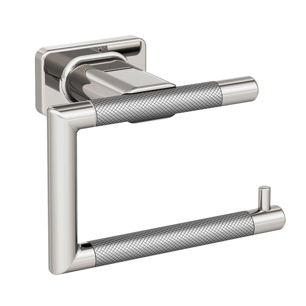 Single Post Toilet Paper Holder in Polished Nickel and Stainless Steel