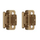3/8" (10 mm) Inset Self Closing Partial Wrap Cabinet Hinge (Pair) in Champagne Bronze