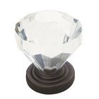 1 1/4" Clear Acrylic Knob in Oil Rubbed Bronze