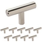 10 Pack of 1 15/16" Long European Bar Pull in Polished Nickel