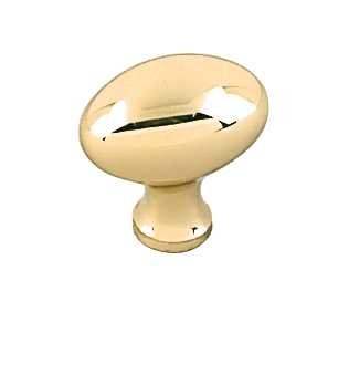 1 1/4" Large Oval Knob in Polished Brass