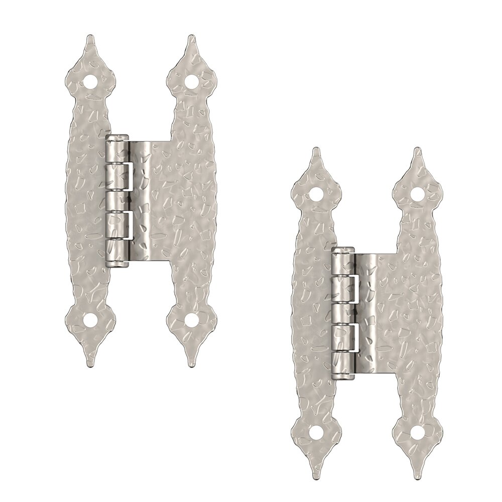 3/8" (10 mm) Offset Non-Self Closing Face Mount Cabinet Hinge (Pair) in Satin Nickel