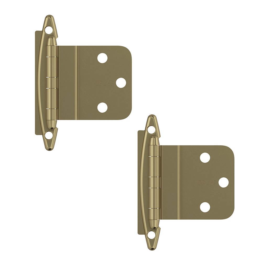 3/8" (10 mm) Inset Non-Self Closing Face Mount Cabinet Hinge (Pair) in Golden Champagne