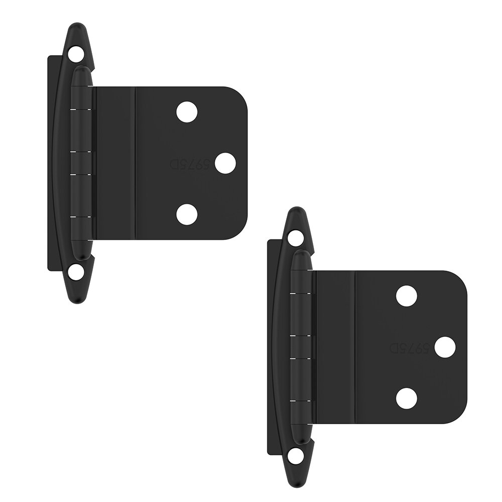 3/8" (10 mm) Inset Non-Self Closing Face Mount Cabinet Hinge (Pair) in Matte Black