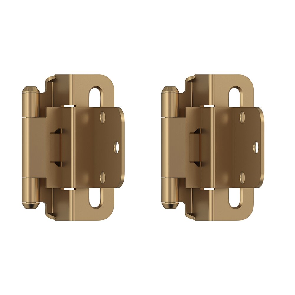 3/8" (10 mm) Inset Self Closing Partial Wrap Cabinet Hinge (Pair) in Champagne Bronze