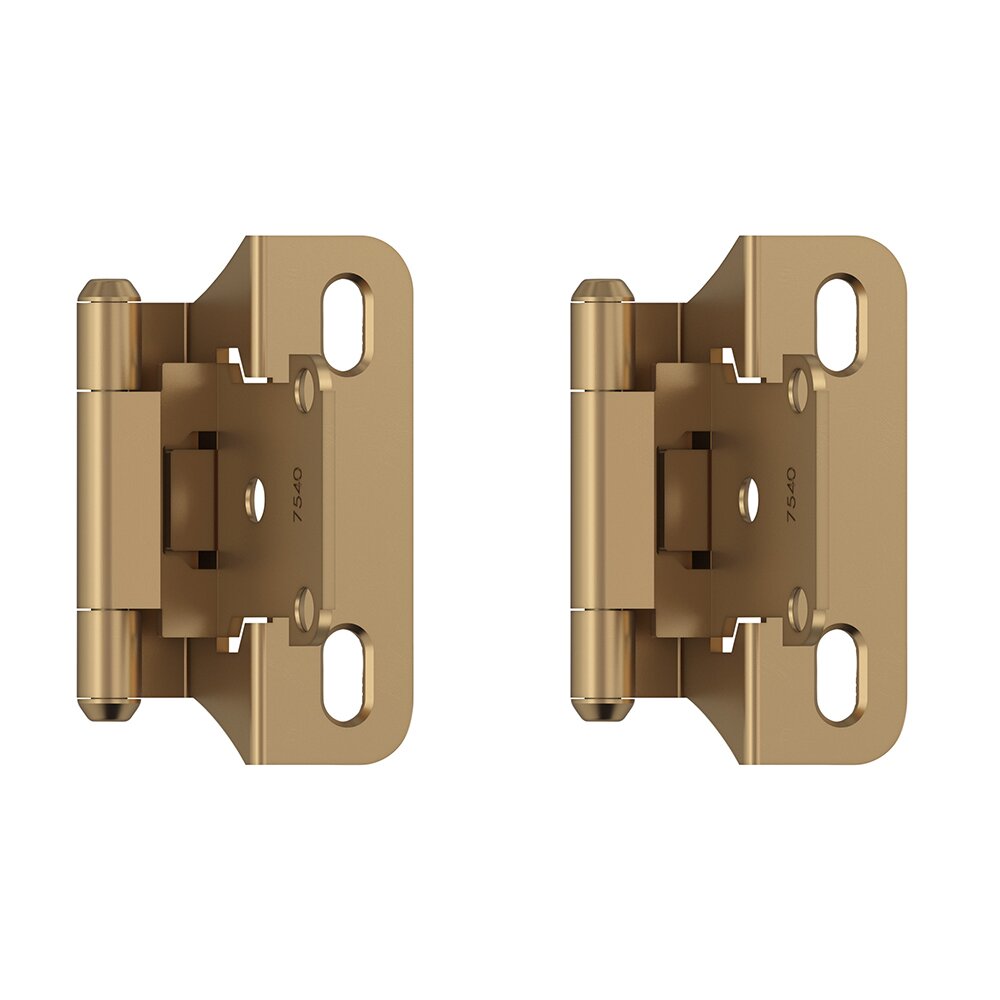 1/4" (6 mm) Overlay Self Closing Partial Wrap Cabinet Hinge (Pair) in Champagne Bronze