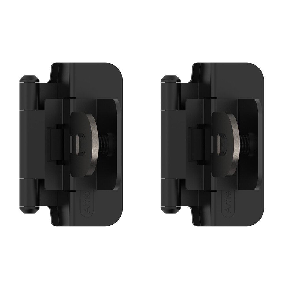 3/8" (10 mm) Inset Double Demountable Cabinet Hinge (Pair) in Matte Black