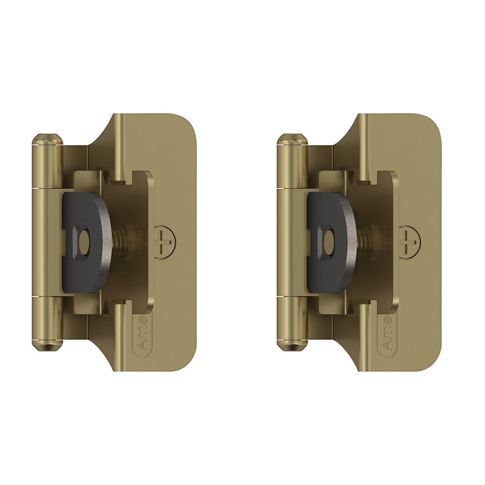 1/4" (6 mm) Overlay Double Demountable Cabinet Hinge (Pair) in Golden Champagne