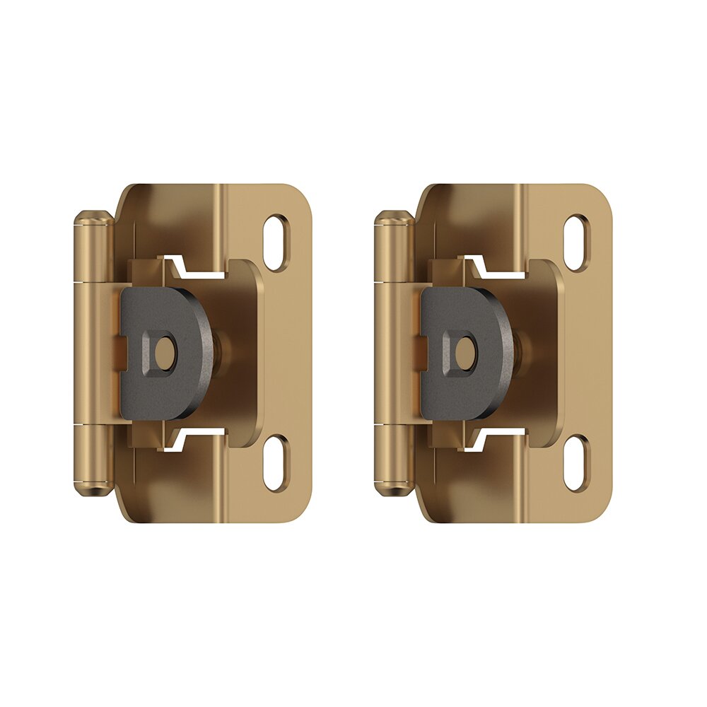 1/2" (13 mm) Overlay Single Demountable Partial Wrap Cabinet Hinge (Pair) in Champagne Bronze