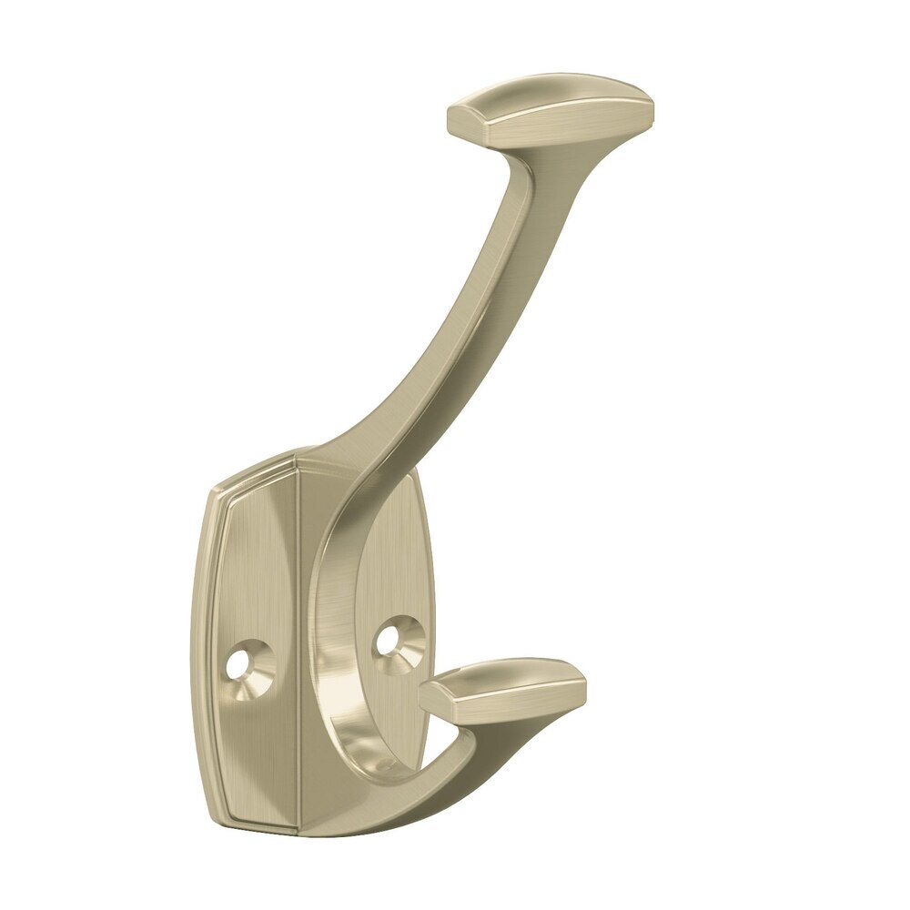 Vicinity Double Prong Wall Hook in Golden Champagne