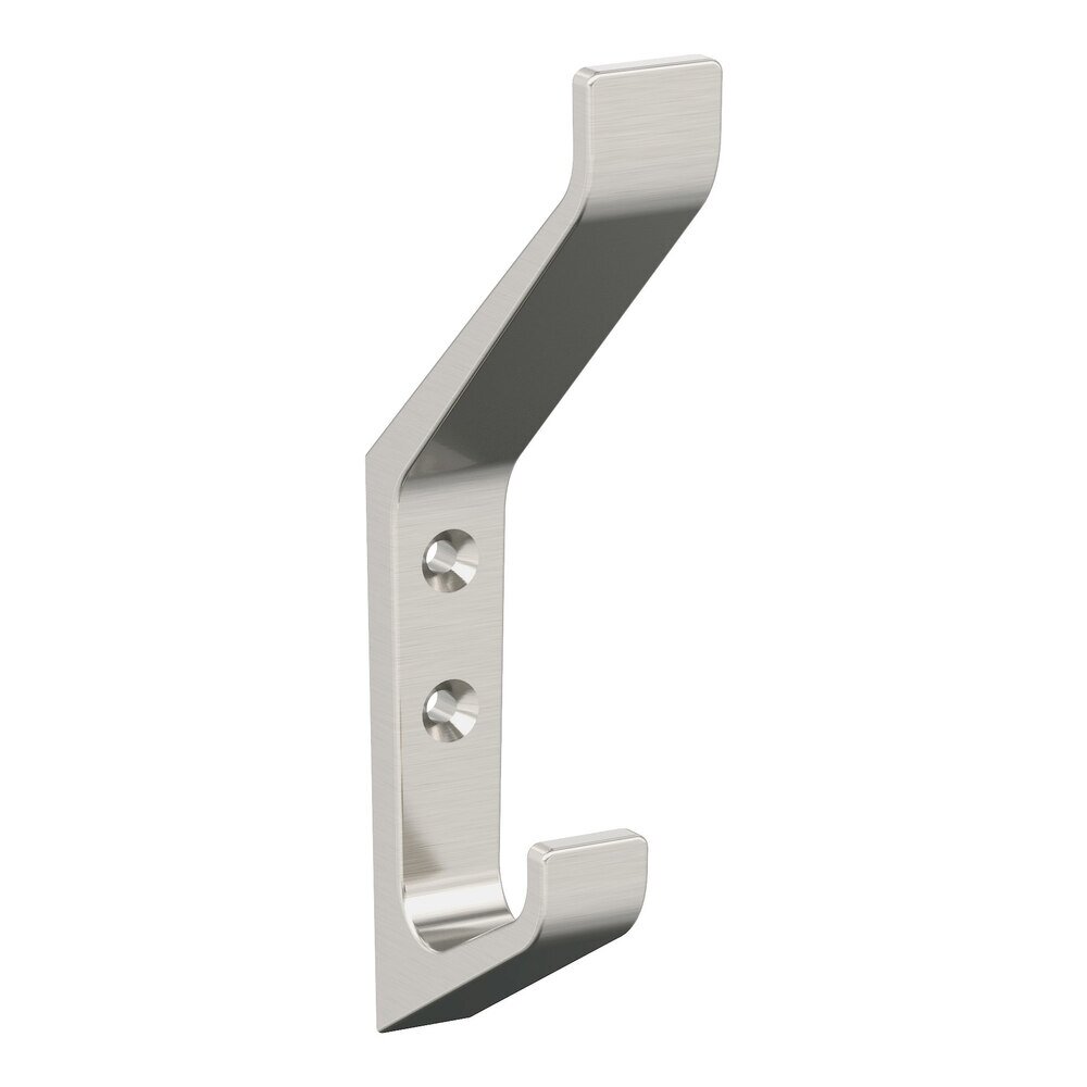 Emerge Double Prong Wall Hook in Satin Nickel