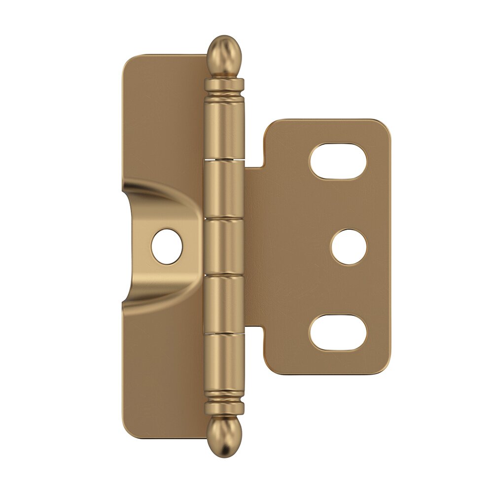 3/4" (19 mm) Door Thickness Full Inset Full Wrap Ball Tip Cabinet Hinge (Single) in Champagne Bronze