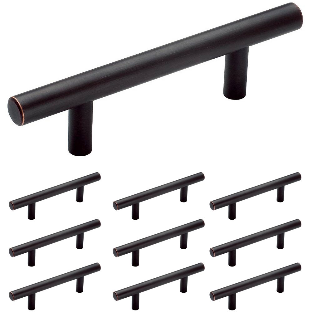 10 Pack of 3" Centers (5 3/8" O/A) Bar Pull in Oil Rubbed Bronze