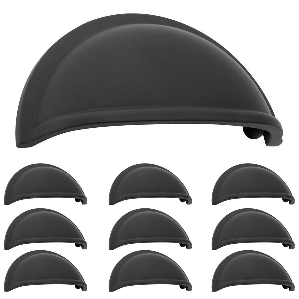 10 Pack of 3" Centers Allison Cup Pull in Matte Black