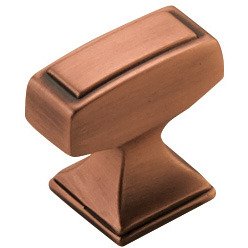 Knob 1 1/4" Rectangle in Brushed Copper