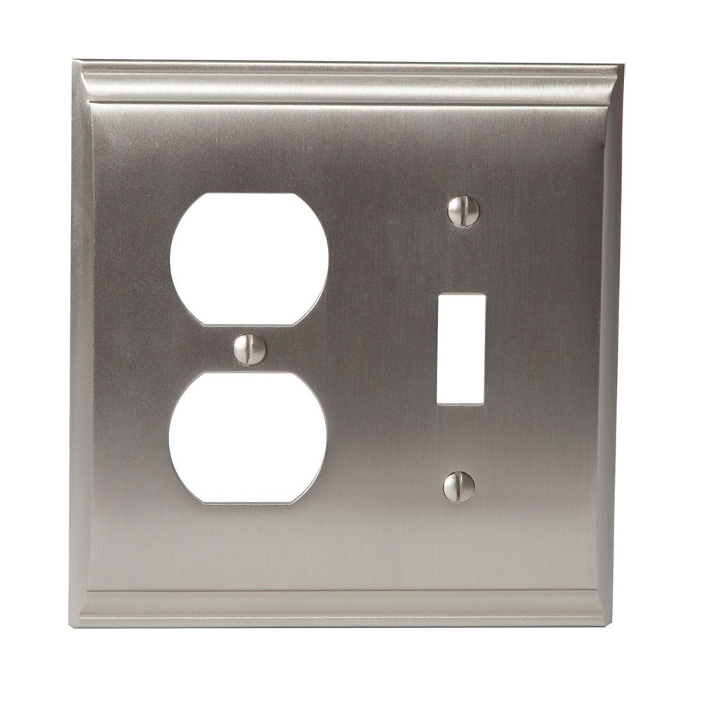 Single Toggle/Single Outlet Wallplate in Satin Nickel