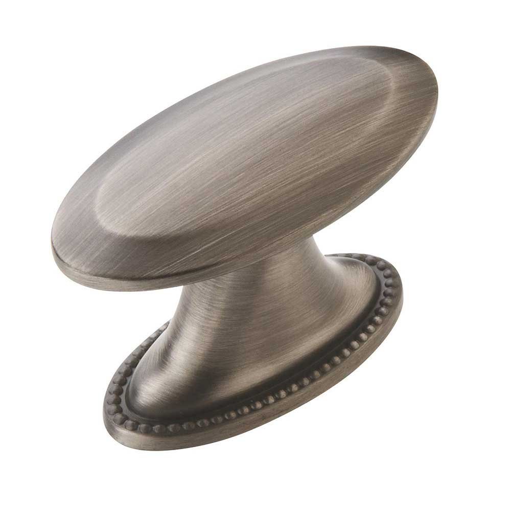 1 1/2" Oval Knob in Antique Silver