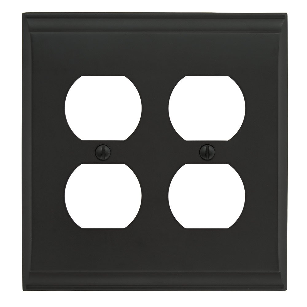 Double Outlet Wall Plate in Black Bronze