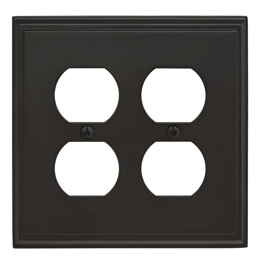 Double Outlet Wall Plate in Black Bronze