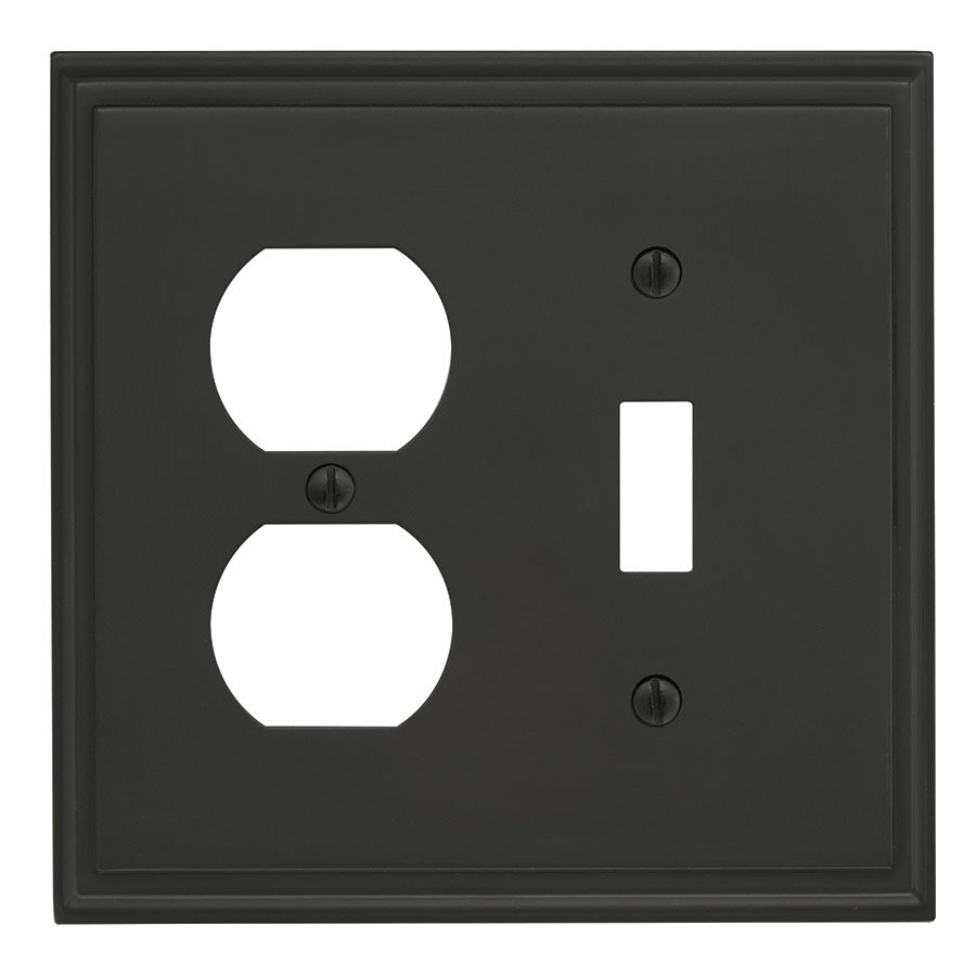 Single Toggle/Single Outlet Wall Plate in Black Bronze