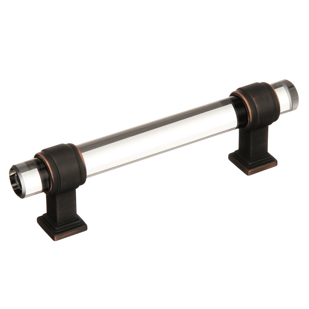 3 3/4" Centers Cabinet Pull in Clear/Oil Rubbed Bronze