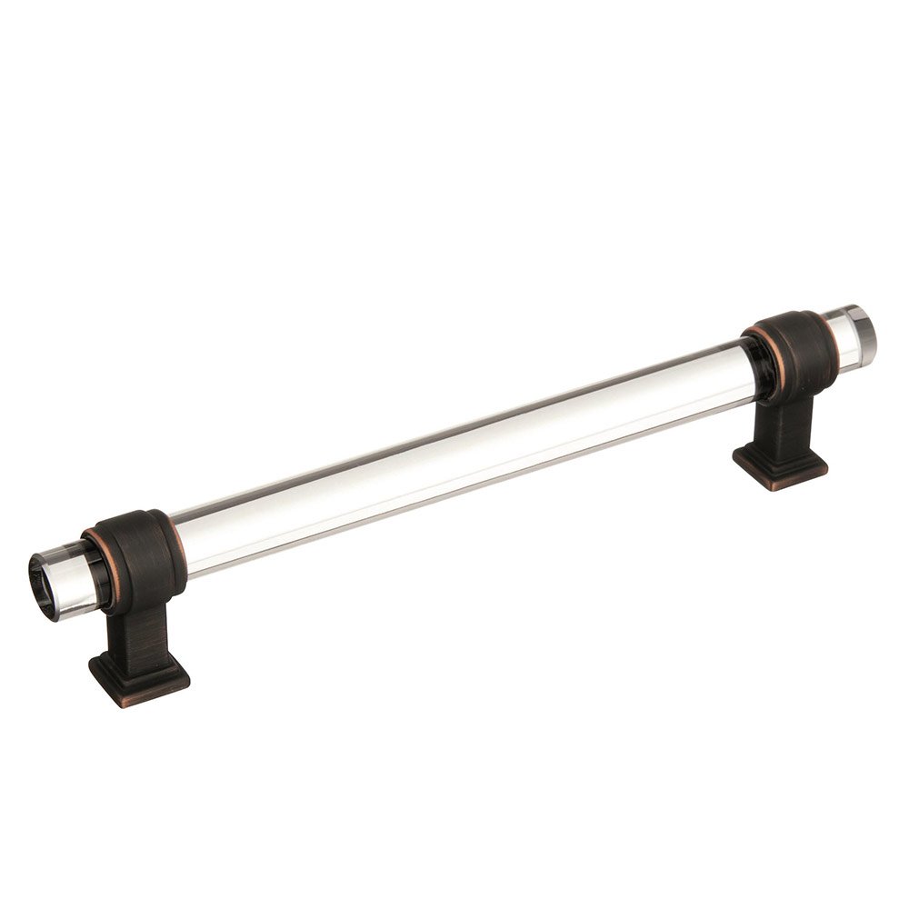 6 1/4" Centers Cabinet Pull in Clear/Oil Rubbed Bronze