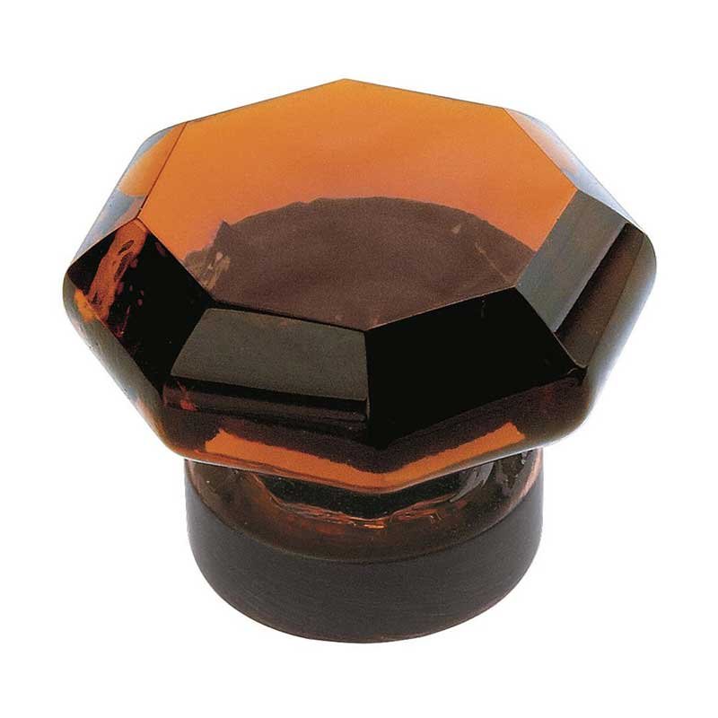 1 1/16" Glass Knob in Oil Rubbed Bronze