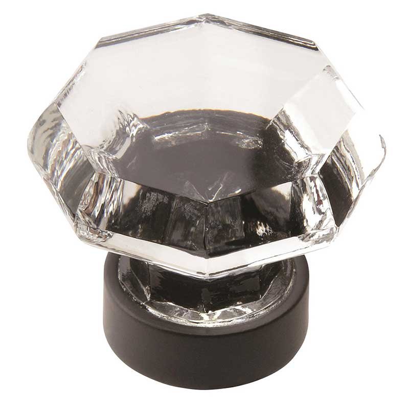 1 5/16" Diameter Glass Knob in Black Bronze with Glass