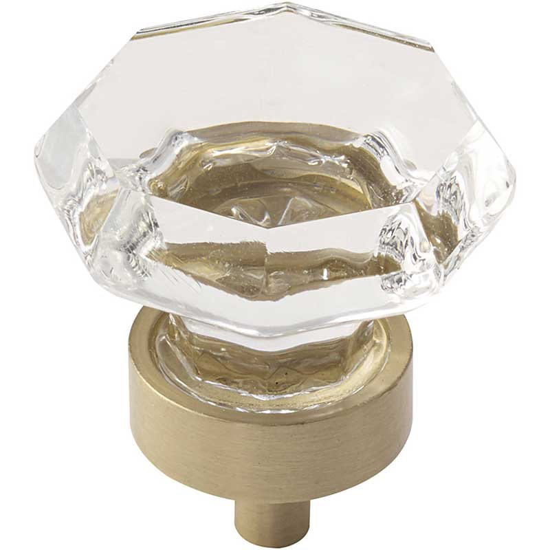 1 5/16" Diameter Glass Knob in Golden Champagne with Clear Glass