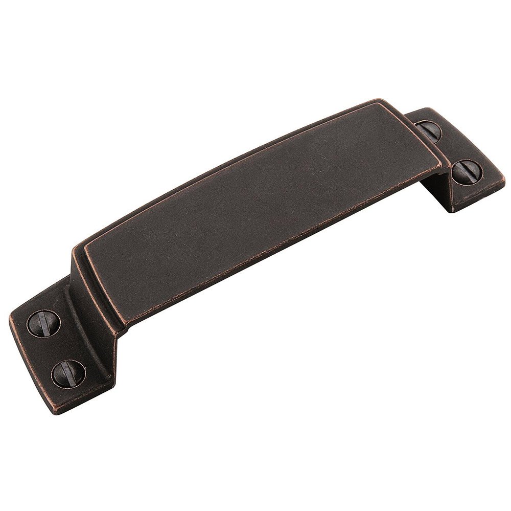 3 1/2" Centers Front Mounted Cup Pull in Dark Oiled Bronze