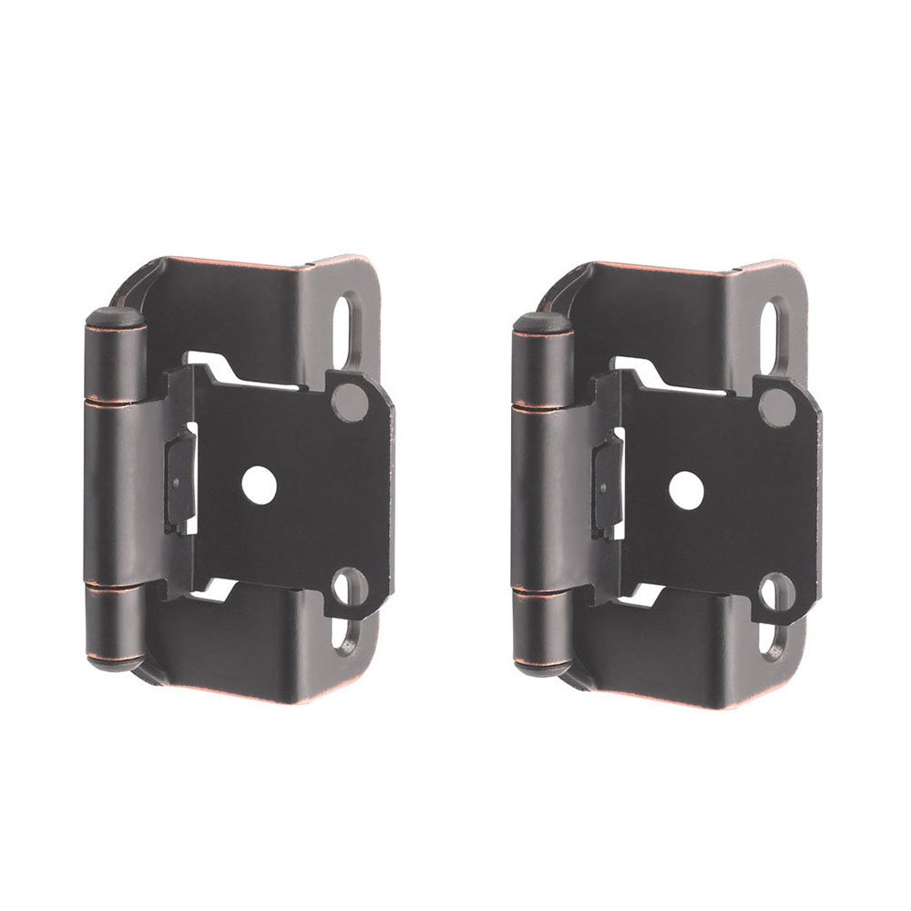 Self Closing Partial Wrap 1/2" Overlay Hinge (Pair) in Oil Rubbed Bronze