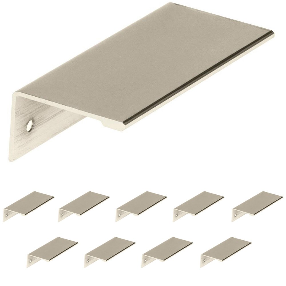 10 Pack of 3 13/16" Long Edge Pull in Polished Nickel
