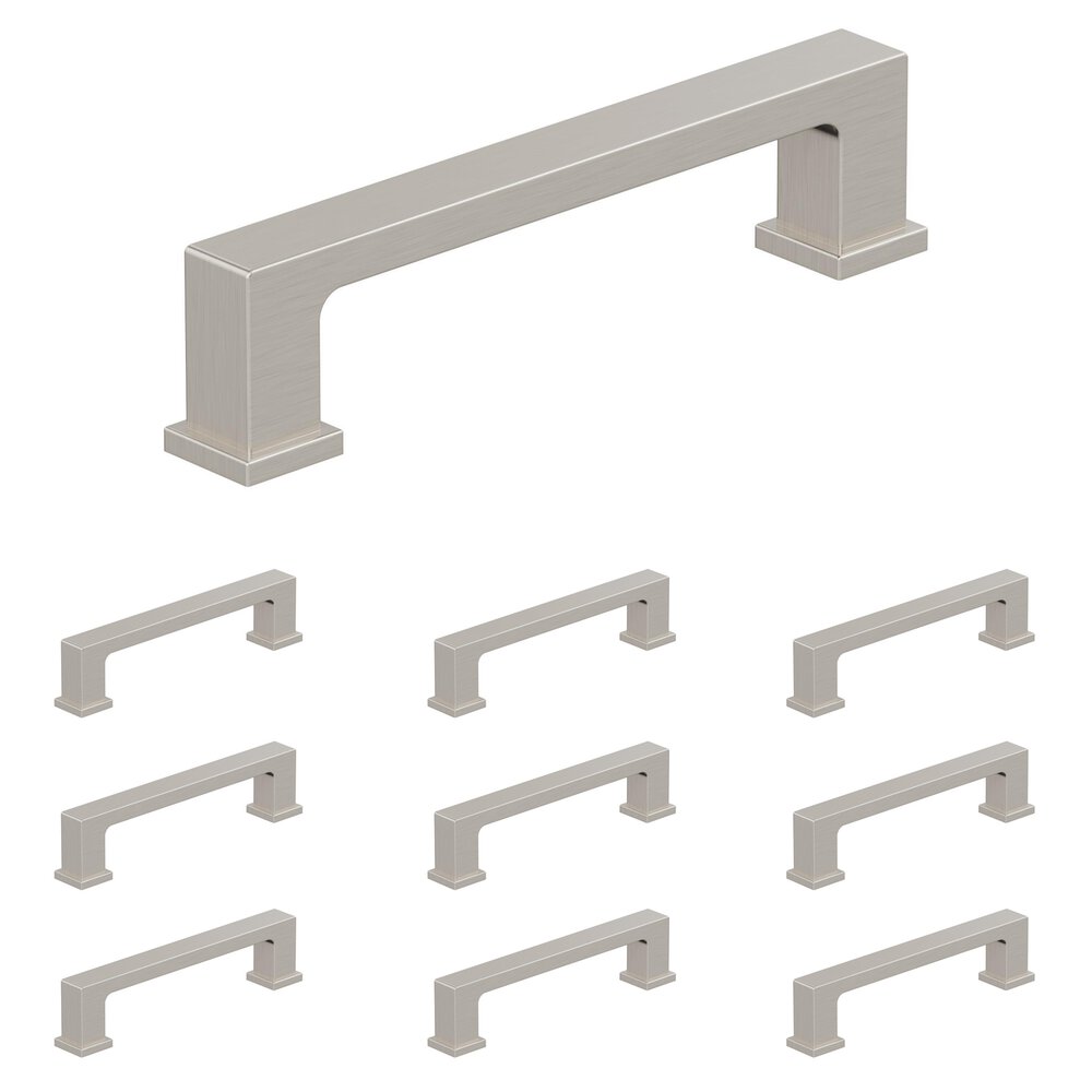 10 Pack 3-3/4" (96mm) Centers Pull in Satin Nickel