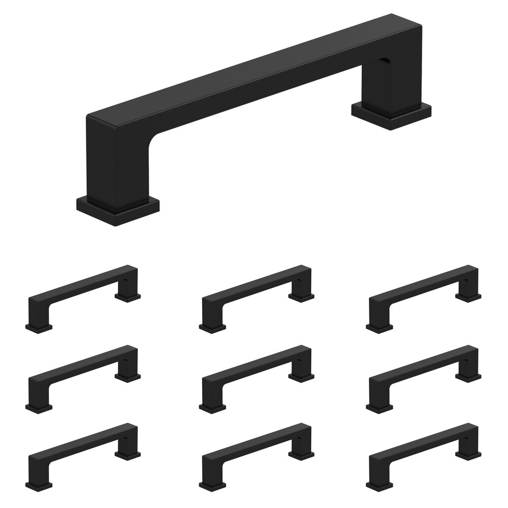 10 Pack 3-3/4" (96mm) Centers Pull in Matte Black