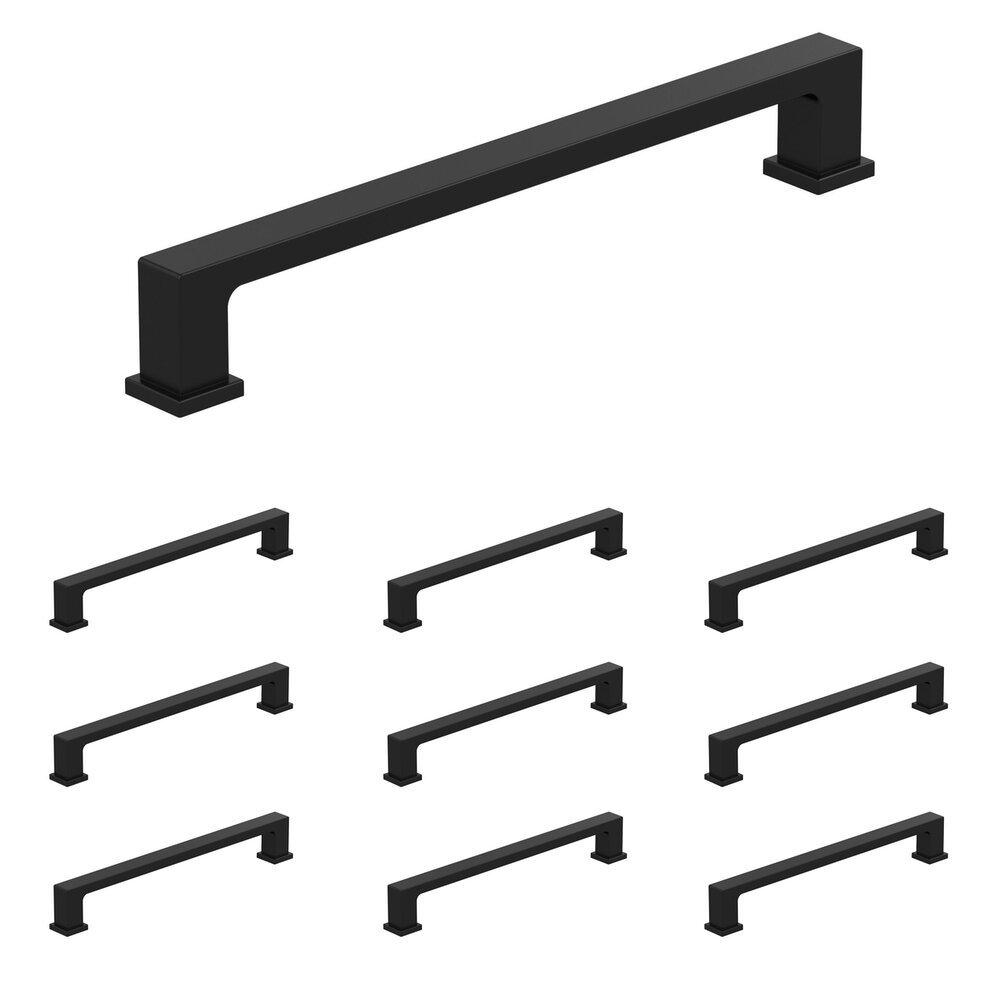 10 Pack 6-5/16" (160mm) Centers Pull in Matte Black