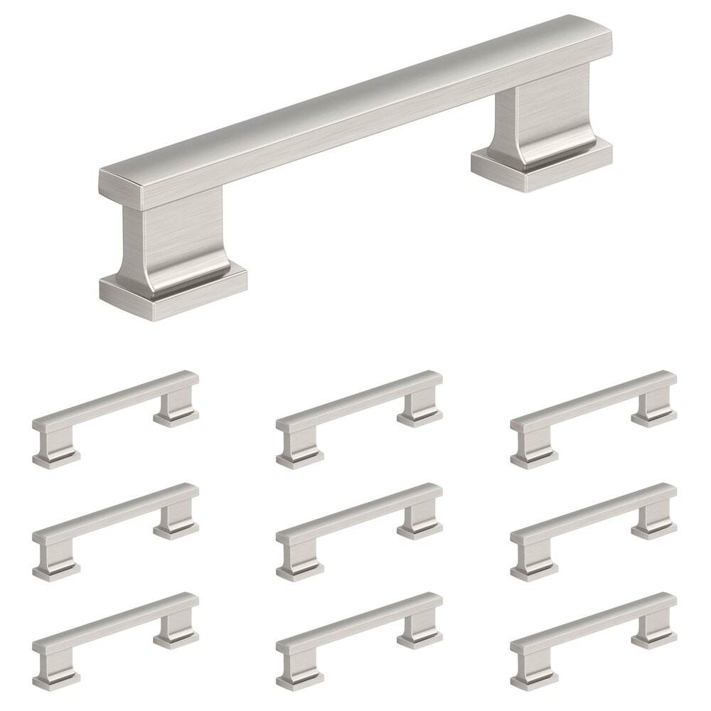 10 Pack 3-3/4" (96mm) Centers Pull in Satin Nickel