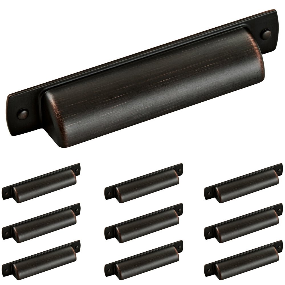 10 Pack of 3 3/4" Centers Cup Pull in Oil Rubbed Bronze