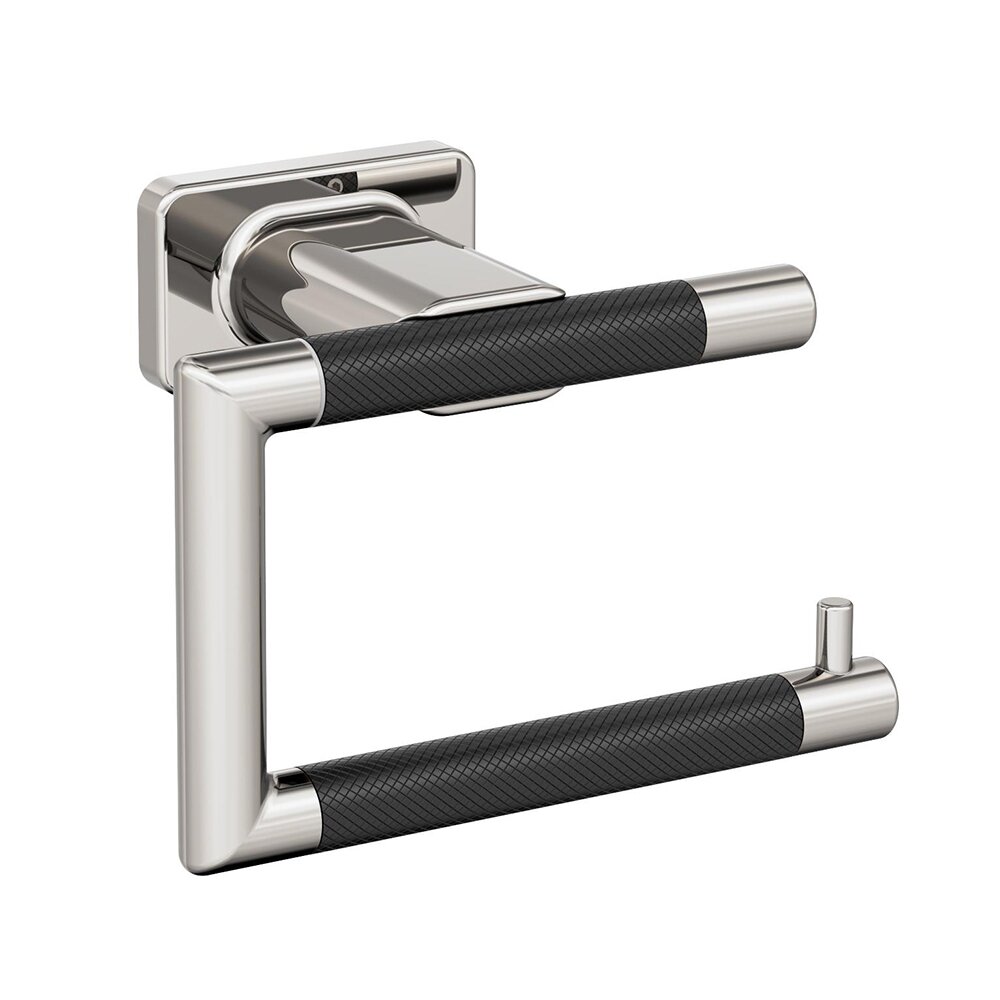 Single Post Toilet Paper Holder in Polished Nickel and Black Bronze