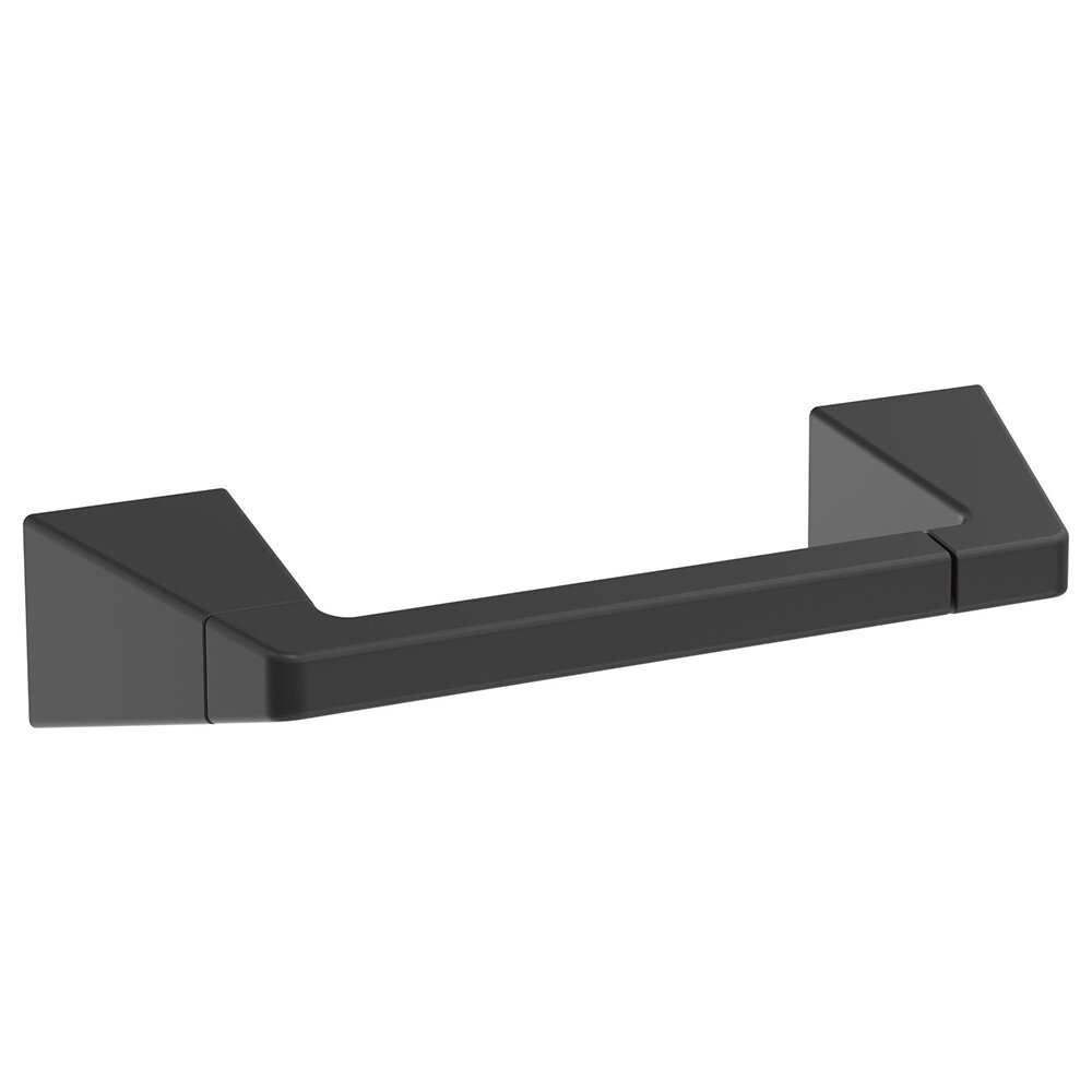 Pivoting Double Post Toilet Paper Holder in Matte Black