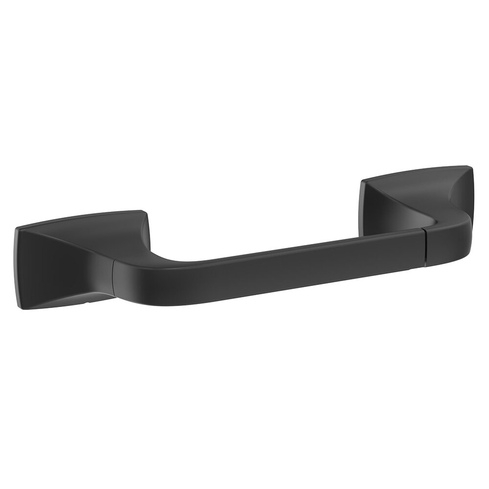 Pivoting Double Post Toilet Paper Holder in Matte Black