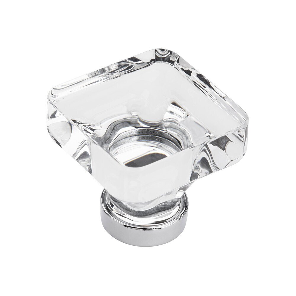 1 3/8" (35mm) Long Knob in Clear/Polished Chrome