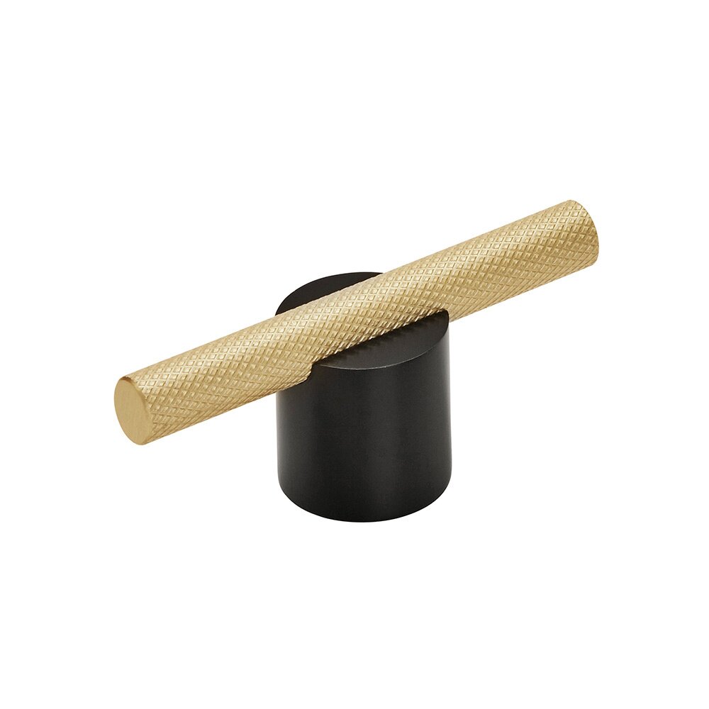 5/8" (16mm) Centers Pull in Flat Black And Matte Gold
