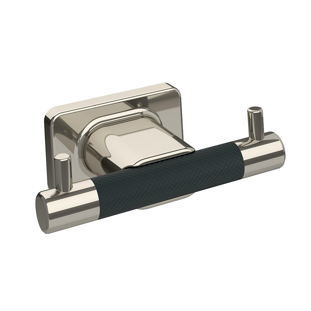 Double Robe Hook in Polished Nickel And Black Bronze 